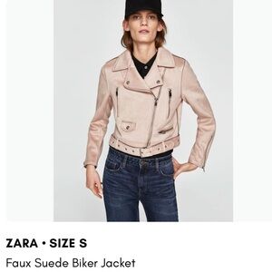 Zara Light Pink Faux Leather Jacket